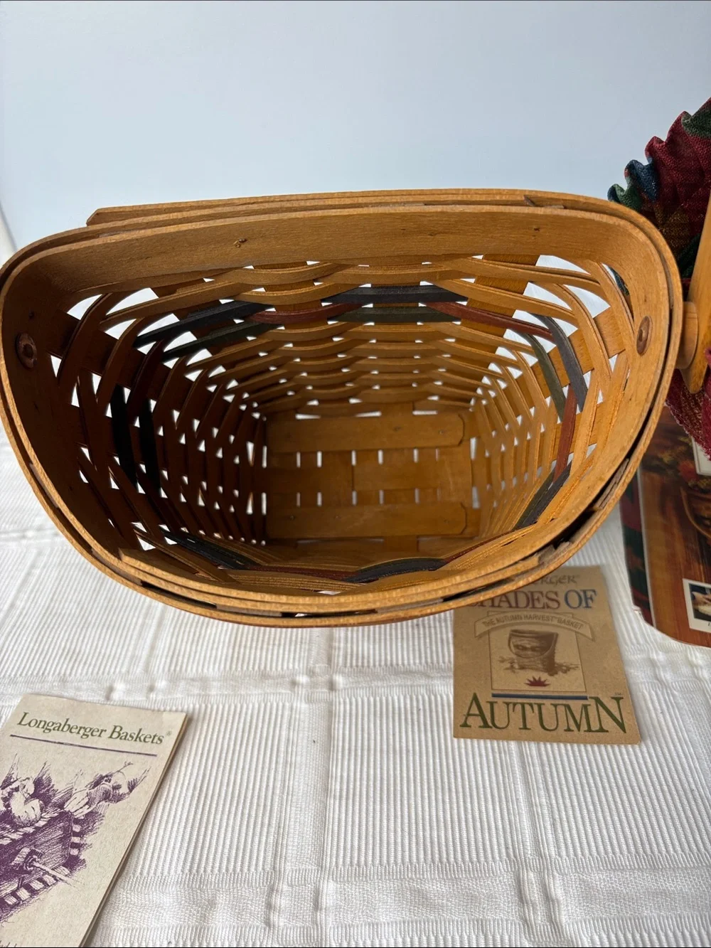 Vintage 1993 Longaberger Shades of Autumn Basket with Multicolor Accent Bands